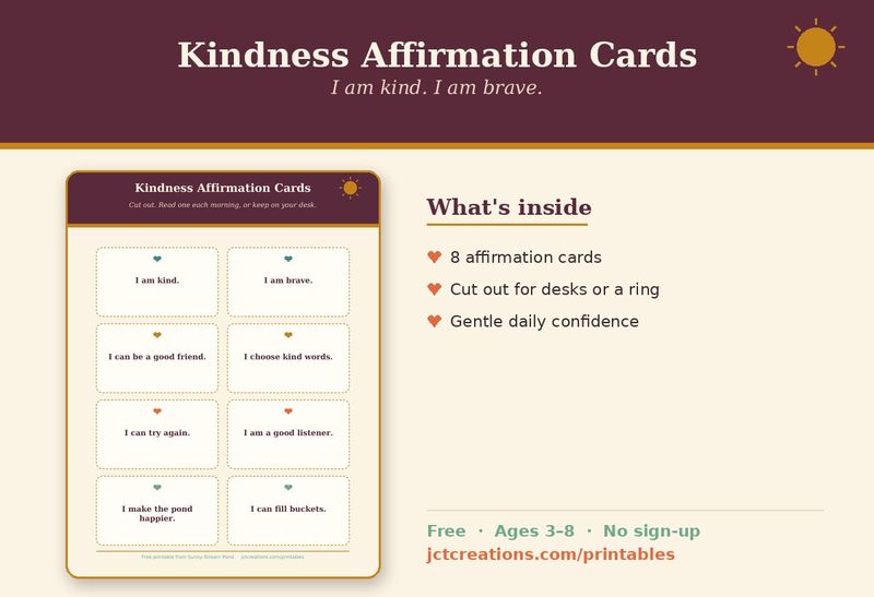Cover of the Kindness Affirmation Cards, cut-out cards with hearts.
