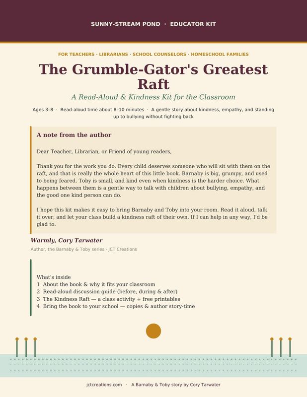 Cover of the free Educator Kit for The Grumble-Gator&rsquo;s Greatest Raft