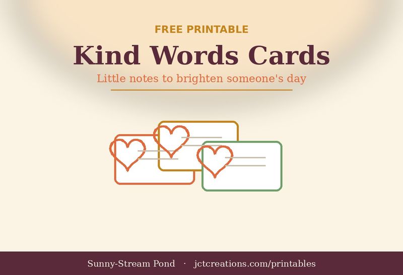 Cover of the Sunny-Stream Pond Kind Words Cards, cut-out notes with hearts for writing a kind message.